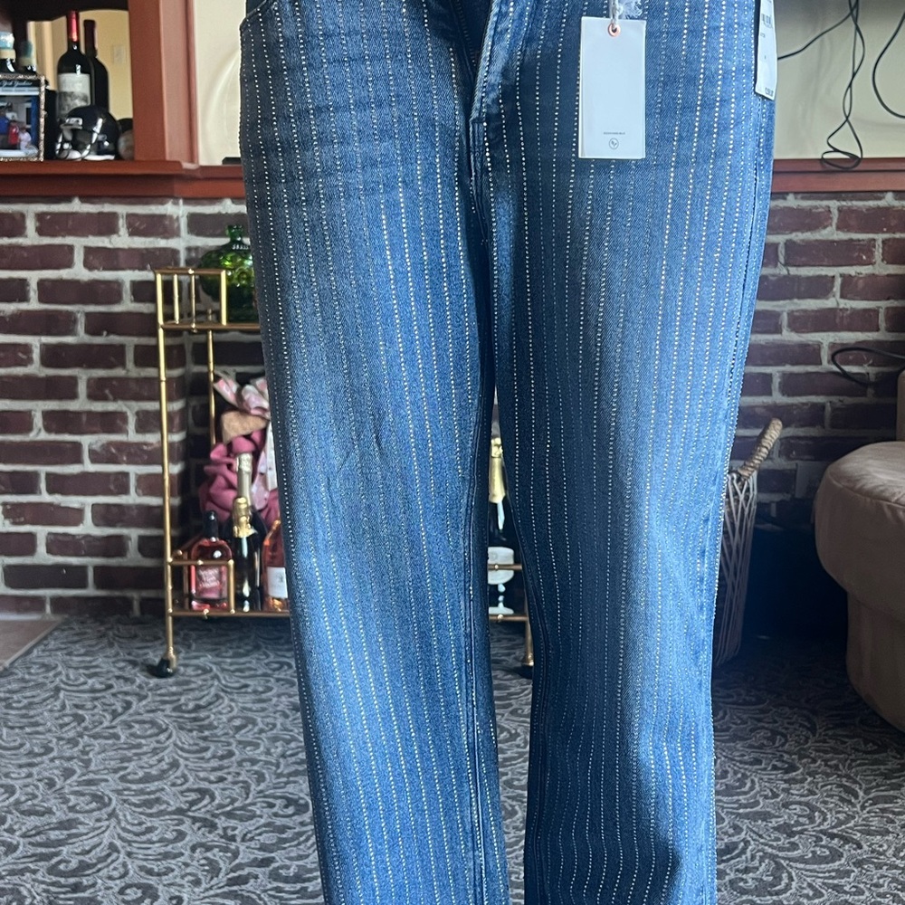 Good American Dark Blue Jeans with White Dots